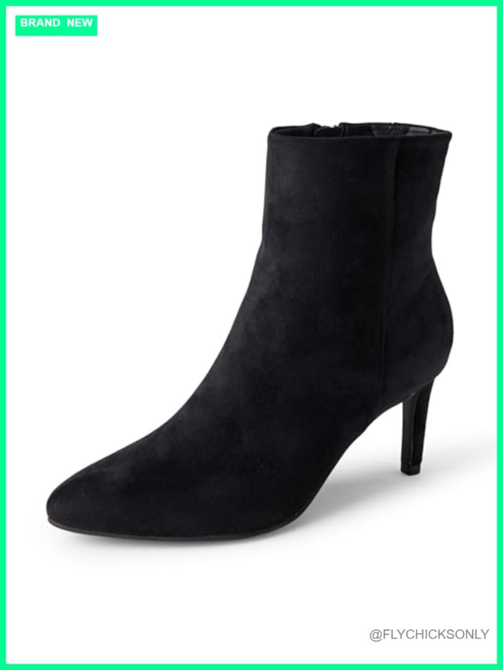 Faux Suede Stiletto Heel Ankle Boots Side Zip Dress Booties